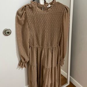 Charming Tan Kids Dress